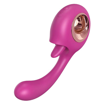 Spot Dildo Vibrátor YoYoLemon G, 2 v 1 lízání a vibrační růžový sexuální stimulátor jazyka klitorisu pro ženy, sexuální hračky pro dospělé